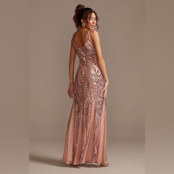 Nightway Pink Sequin Dress - Picture 4 of 11